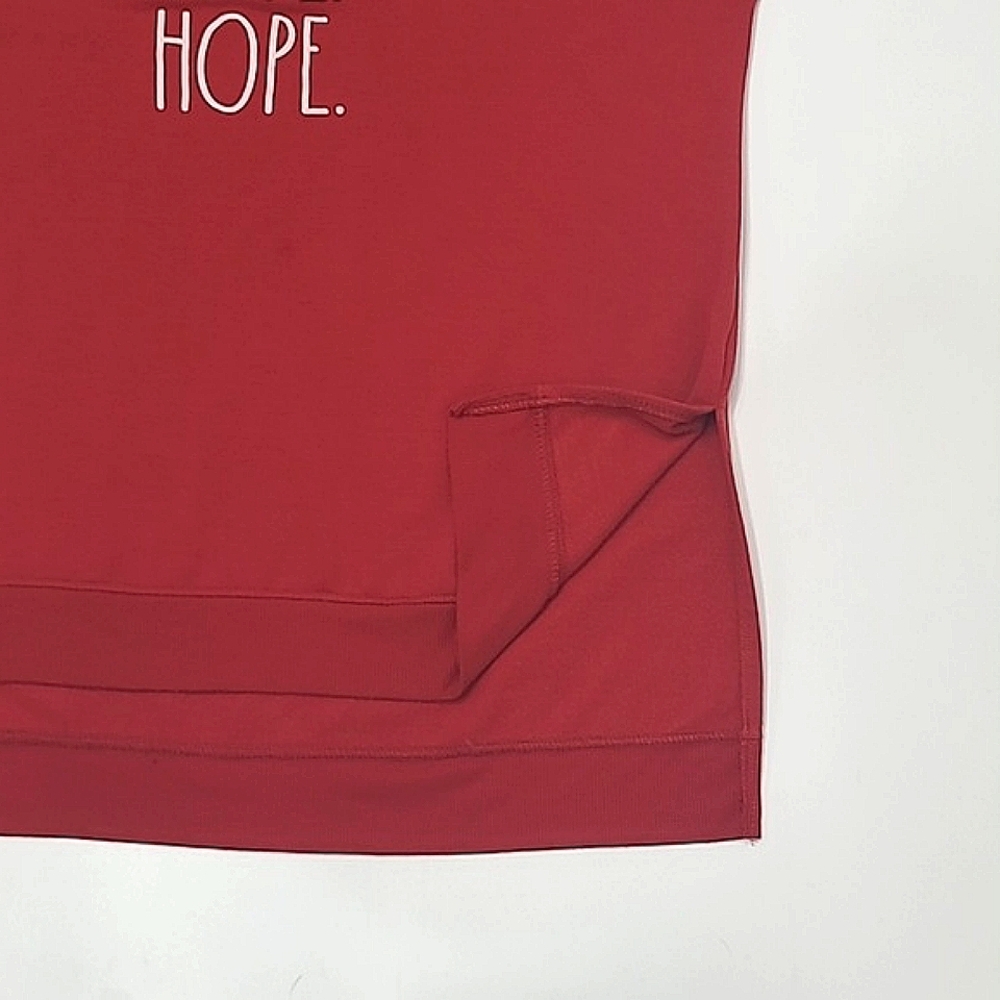 Rae Dunn Holiday Sweatshirt Pullover Christmas Top Ribbed Hem Peace Love Hope - Picture 14 of 17